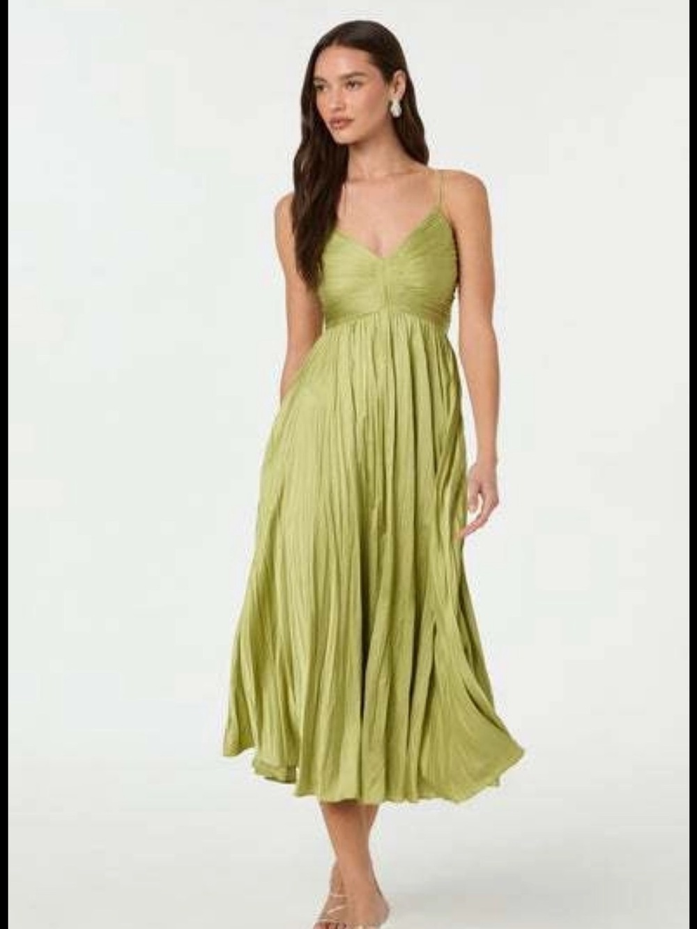 Astr Maeve Pleated Midi Dress